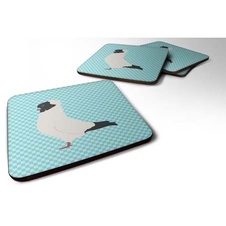 CAROLINES TREASURES Nun Pigeon Blue Check Foam Coaster, Set of 4 BB8126FC